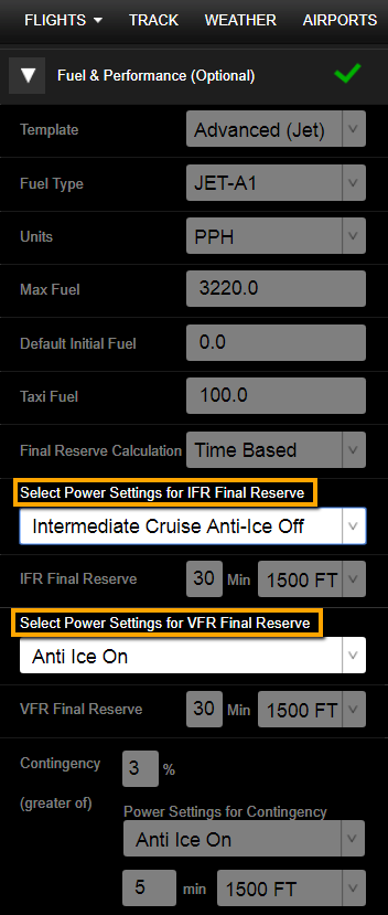 select_power_settingsfor_IFR_and_VFR_final_reserve